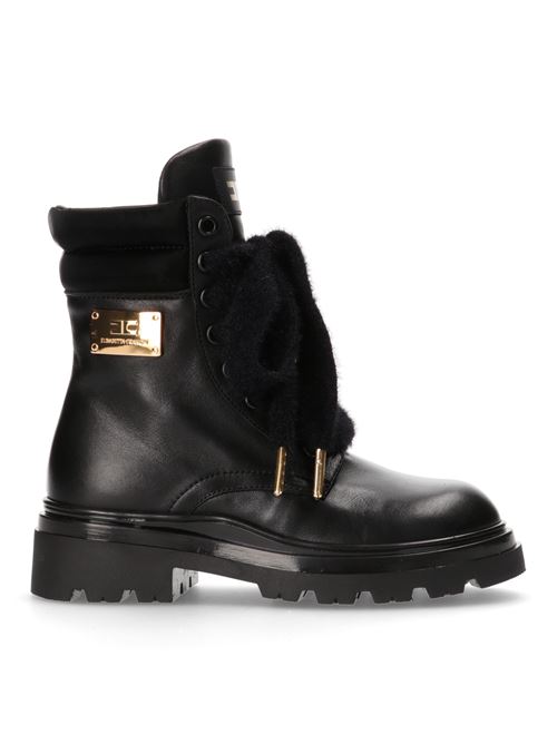 Stivali nero con logo oro ELISABETTA FRANCHI | E0149NERO